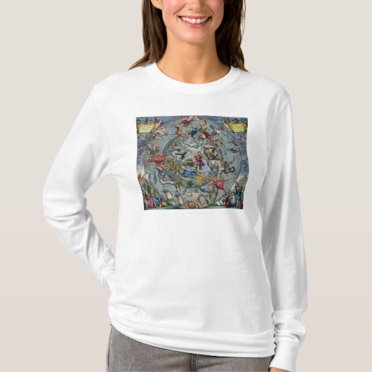 T-shirt Carte des constellations du du nord (Devant)