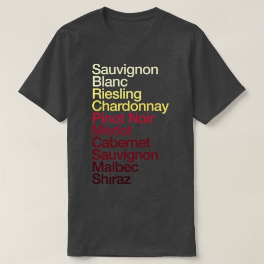 T-shirt Carte des couleurs Pinot Noir Chardonnay (Design devant)