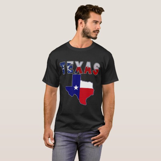 T-shirt Carte des drapeaux avec le Texas (Devant entier)