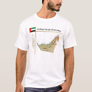 T-shirt Carte des Émirats Arabes Unis + Indicateur + Titr