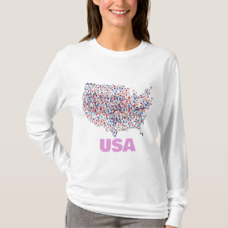 T-shirt Carte des États-Unis façonnée par Stars