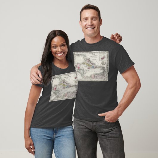 T-shirt Carte des îles des Caraïbes (Unisexe)