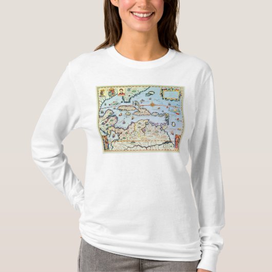 T-shirt Carte des îles des Caraïbes (Devant)