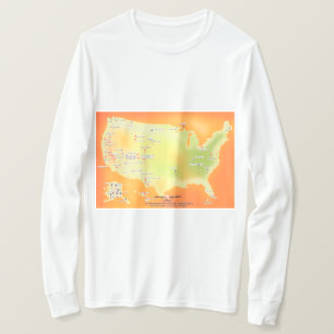 T-shirt carte des parcs nationaux des États-Unis d'Amériqu