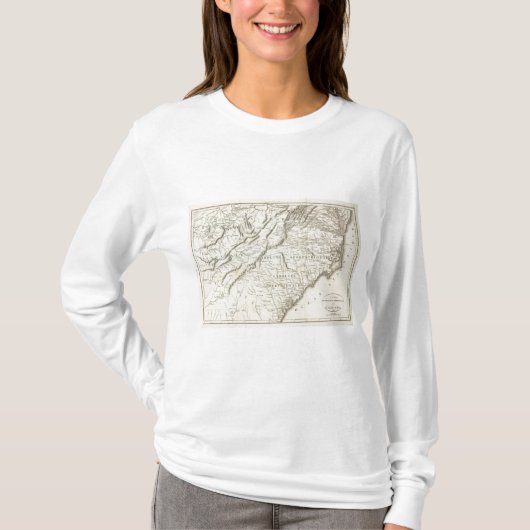 T-shirt Carte des provinces du sud des Etats-Unis (Devant)