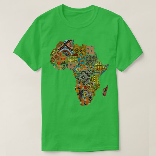 T-shirt Carte des tissus africains (Design devant)