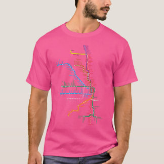 T-shirt Carte des trains de Chicago