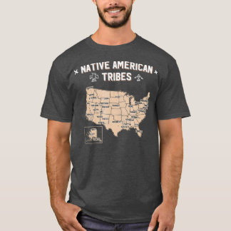T-shirt Carte des tribus amérindiennes Histoire américaine