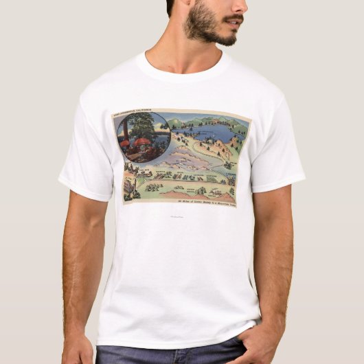 T-shirt Carte détaillée de LA vers le lac (Devant)