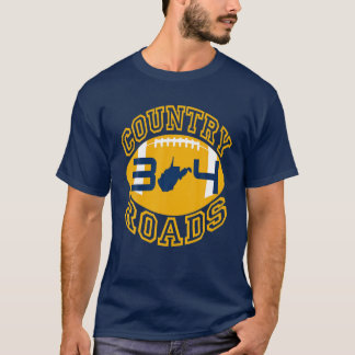 T-shirt Carte d'état des routes de football de Virginie-Oc