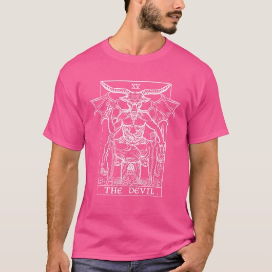 T-shirt Carte Devil Tarot Baphomet Gothique Halloween Sat (Devant)