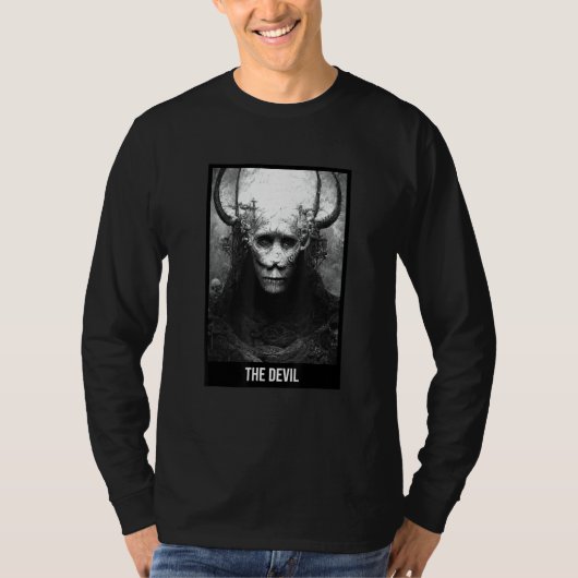 T-shirt Carte Devil Tarot Satanic Goth Occult (Devant)