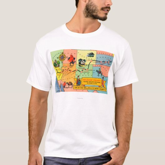T-shirt Carte d'hôtel LocationsCA de Fred Harvey à KS (Devant)