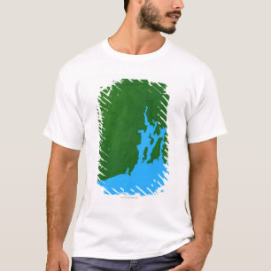 T-shirt Carte d'Île de Rhode