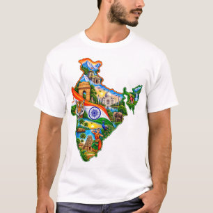 T-shirt Carte d'Inde Fierté – Culture indienne, Nature & P