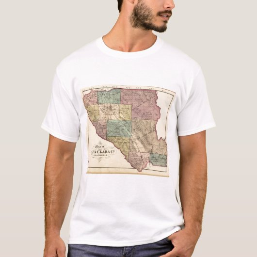 T-shirt Carte d'index de Santa Clara Co (Devant)
