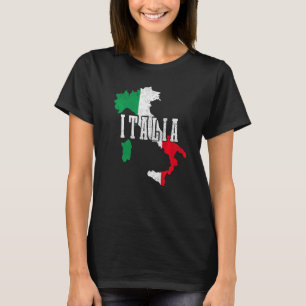 T-shirt Carte d'Italie Italia Drapeau italien Fierté