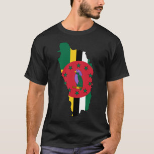 T-shirt Carte DM de drapeau de la Dominique