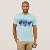 T-shirt Carte d'oiseau bleu (Devant entier)