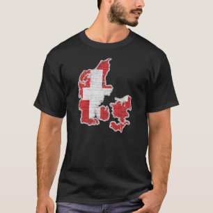 T-shirt Carte Drapeau Danemark
