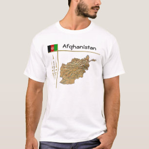T-Shirt Carte + Drapeau + Titre Afghanistan