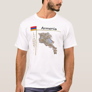 T-Shirt Carte + Drapeau + Titre Arménie