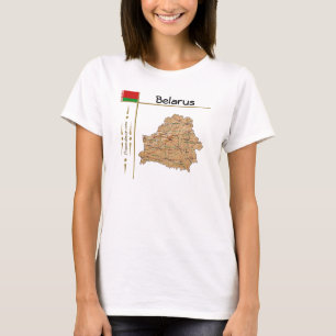T-Shirt Carte + Drapeau + Titre Biélorussie