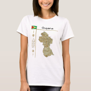 T-Shirt Carte + Drapeau + Titre Guyana