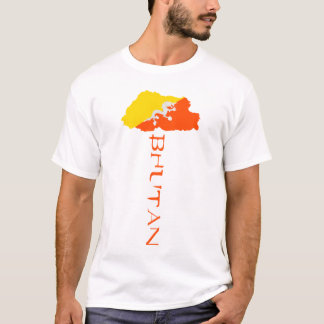 T-shirt Carte du Bhoutan Drapeau du pays