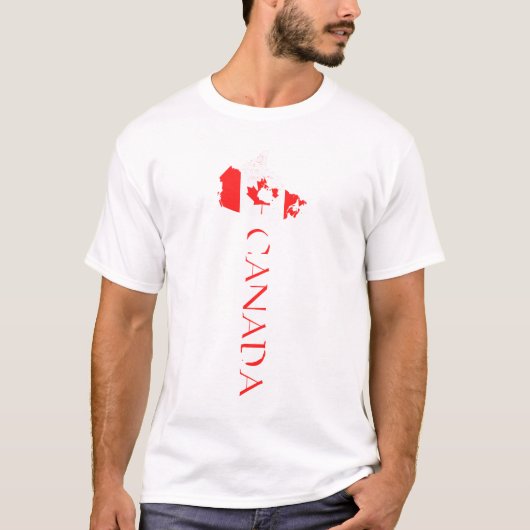 T-shirt Carte du Canada Drapeau Typographie (Devant)