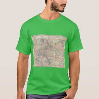T-shirt Carte du Colorado avec villes et comtés 1891 forma