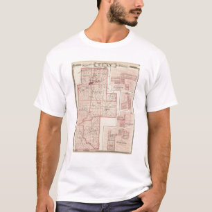 T-shirt Carte du comté de Clay avec Staunton, harmonie