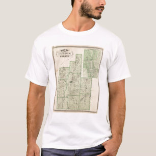 T-shirt Carte du comté de Fulton avec Rochester, Fulton C