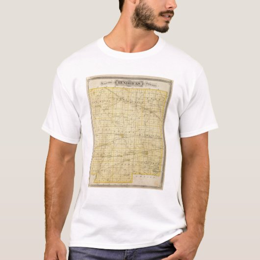 T-shirt Carte du comté de Hendricks (Devant)