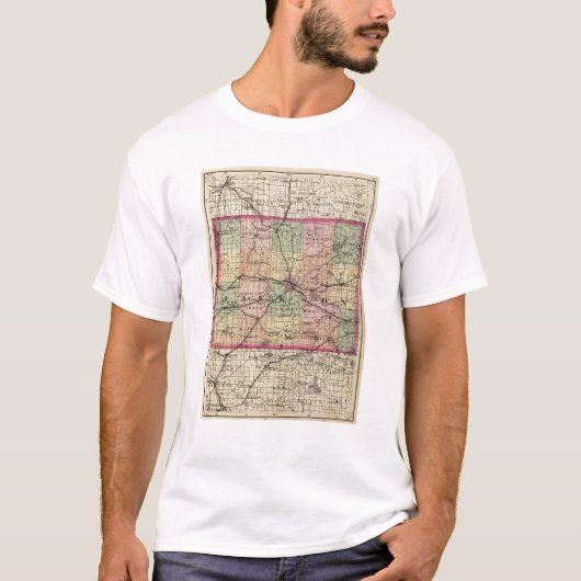 T-shirt Carte du comté de Jackson, Michigan (Devant)