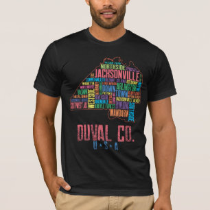 T-shirt Carte du comté de Jacksonville Duval Floride États