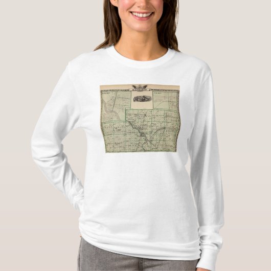 T-shirt Carte du comté de Kankakee, de Kankakee et de (Devant)