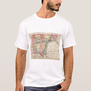 T-shirt Carte du comté de Wayne, Michigan