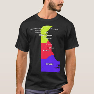 T-shirt Carte du comté du Delaware Frontières américaines
