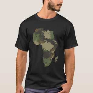 T-shirt Carte du continent africain Camo Motif Défense afr