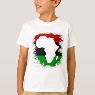 T-shirt Carte du continent africain du drapeau panafricain