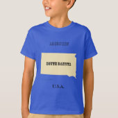 T-shirt - Carte du Dakota du Sud avec la ville (Devant)