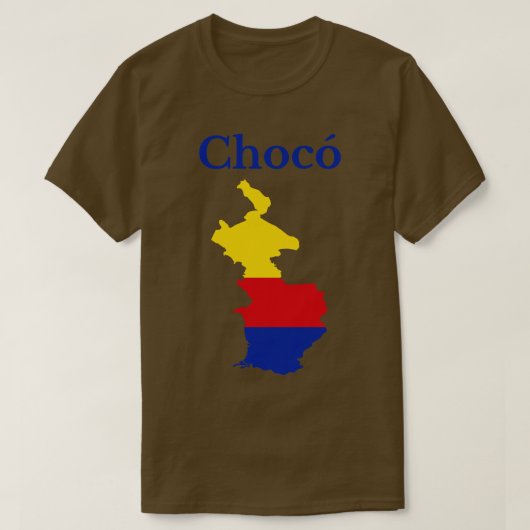 T-shirt Carte du département du Choco Colombie (Design devant)
