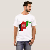 T-shirt Carte du drapeau afghan (Devant entier)