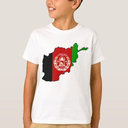 T-shirt Carte du drapeau afghan (Devant)