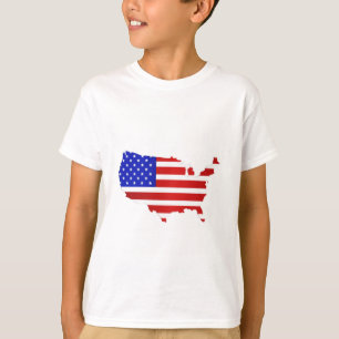 T-shirt Carte du drapeau américain des États-Unis d'Amériq