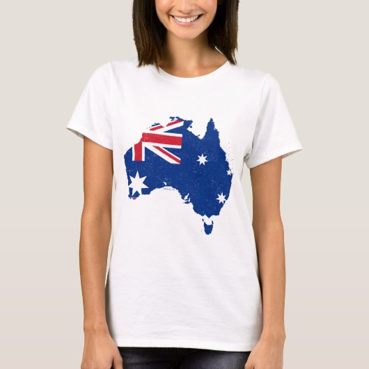 T-shirt Carte du drapeau australien W (Devant)