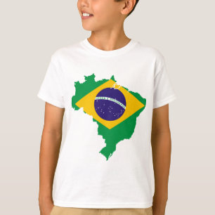 T-shirt carte du drapeau brésilien