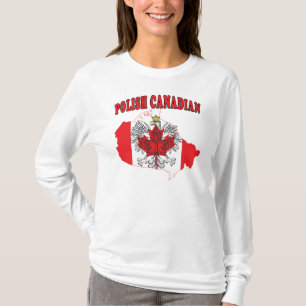 T-shirt Carte du drapeau canadien polonais