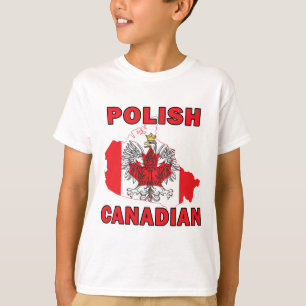 T-shirt Carte du drapeau canadien polonais